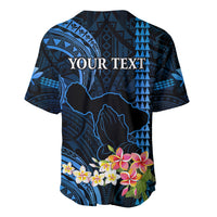 Personalised Hawaii Baseball Jersey Pray For Maui Hawaiian Plumeria Be Strong Blue Verison LT14 - Polynesian Pride