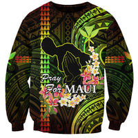 Personalised Hawaii Sweatshirt Pray For Maui Hawaiian Plumeria Be Strong Reggae Verison LT14 Unisex Reggae - Polynesian Pride