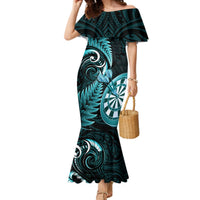New Zealand Darts Mermaid Dress Happiness Is A Tight Threesome Maori Turquoise LT14 Women Turquoise - Polynesian Pride