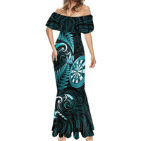 New Zealand Darts Mermaid Dress Happiness Is A Tight Threesome Maori Turquoise LT14 - Polynesian Pride