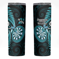 New Zealand Darts Skinny Tumbler Happiness Is A Tight Threesome Maori Turquoise