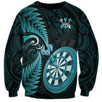 New Zealand Darts Sweatshirt Happiness Is A Tight Threesome Maori Turquoise LT14 Unisex Turquoise - Polynesian Pride