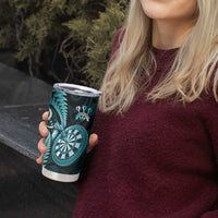 New Zealand Darts Tumbler Cup Happiness Is A Tight Threesome Maori Turquoise LT14 - Polynesian Pride