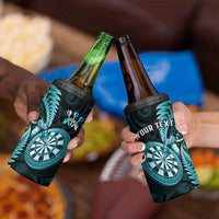 Personalised New Zealand Darts 4 in 1 Can Cooler Tumbler Happiness Is A Tight Threesome Maori Turquoise