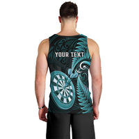 Personalised New Zealand Darts Men Tank Top Happiness Is A Tight Threesome Maori Turquoise LT14 - Polynesian Pride