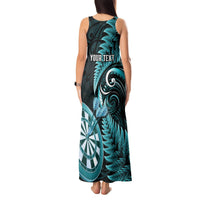 Personalised New Zealand Darts Tank Maxi Dress Happiness Is A Tight Threesome Maori Turquoise LT14 - Polynesian Pride