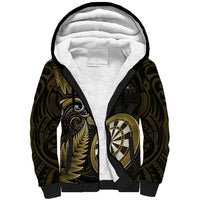 New Zealand Darts Sherpa Hoodie Happiness Is A Tight Threesome Maori Gold LT14 Unisex Gold - Polynesian Pride
