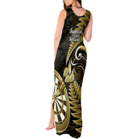 New Zealand Darts Tank Maxi Dress Happiness Is A Tight Threesome Maori Gold LT14 - Polynesian Pride