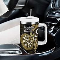 New Zealand Darts Tumbler With Handle Happiness Is A Tight Threesome Maori Gold LT14 - Polynesian Pride