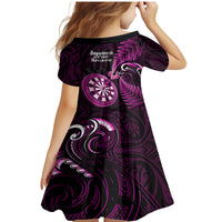 New Zealand Darts Family Matching Mermaid Dress and Hawaiian Shirt Happiness Is A Tight Threesome Maori Pink LT14 - Polynesian Pride