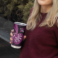 Personalised New Zealand Darts Tumbler Cup Happiness Is A Tight Threesome Maori Pink LT14 - Polynesian Pride