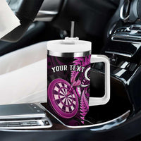 Personalised New Zealand Darts Tumbler With Handle Happiness Is A Tight Threesome Maori Pink LT14 - Polynesian Pride