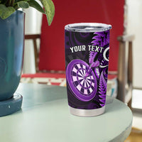 Personalised New Zealand Darts Tumbler Cup Happiness Is A Tight Threesome Maori Purple LT14 - Polynesian Pride