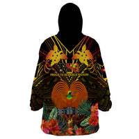 Papua New Guinea East New Britain Province Wearable Blanket Hoodie Papua Niugini Coat Of Arms With Flag Style LT14 - Polynesian Pride