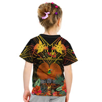Papua New Guinea Manus Province Kid T Shirt Papua Niugini Coat Of Arms With Flag Style LT14 - Polynesian Pride