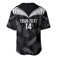Custom New Zealand Silver Fern Football Baseball Jersey Go Aotearoa Grunge Black - Polynesian Pride