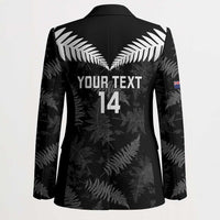 Custom New Zealand Silver Fern Football Blazer Go Aotearoa Grunge Black - Polynesian Pride