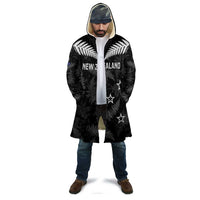 Custom New Zealand Silver Fern Football Cloak Go Aotearoa Grunge Black - Polynesian Pride