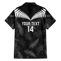 Custom New Zealand Silver Fern Football Family Matching Summer Maxi Dress and Hawaiian Shirt Go Aotearoa Grunge Black - Polynesian Pride