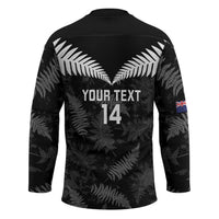 Custom New Zealand Silver Fern Football Hockey Jersey Go Aotearoa Grunge Black - Polynesian Pride