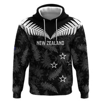 Custom New Zealand Silver Fern Football Hoodie Go Aotearoa Grunge Black - Polynesian Pride