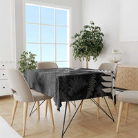 Custom New Zealand Silver Fern Football Tablecloth Go Aotearoa Grunge Black - Polynesian Pride