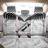 Custom New Zealand Silver Fern Football Back Car Seat Cover Go Aotearoa Grunge White - Polynesian Pride