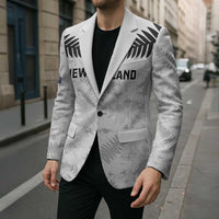 Custom New Zealand Silver Fern Football Blazer Go Aotearoa Grunge White - Polynesian Pride