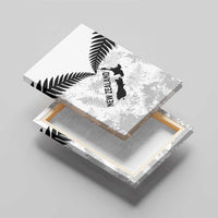 Custom New Zealand Silver Fern Football Canvas Wall Art Go Aotearoa Grunge White - Polynesian Pride