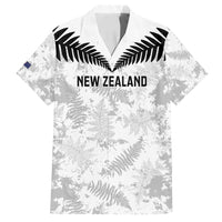 Custom New Zealand Silver Fern Football Family Matching Summer Maxi Dress and Hawaiian Shirt Go Aotearoa Grunge White - Polynesian Pride