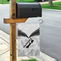 Custom New Zealand Silver Fern Football Garden Flag Go Aotearoa Grunge White - Polynesian Pride