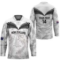 Custom New Zealand Silver Fern Football Hockey Jersey Go Aotearoa Grunge White - Polynesian Pride