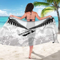 Custom New Zealand Silver Fern Football Sarong Go Aotearoa Grunge White - Polynesian Pride