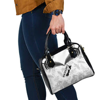 Custom New Zealand Silver Fern Football Shoulder Handbag Go Aotearoa Grunge White - Polynesian Pride