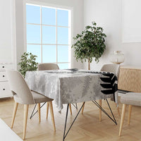 Custom New Zealand Silver Fern Football Tablecloth Go Aotearoa Grunge White - Polynesian Pride