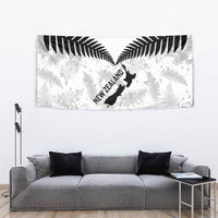 Custom New Zealand Silver Fern Football Tapestry Go Aotearoa Grunge White - Polynesian Pride