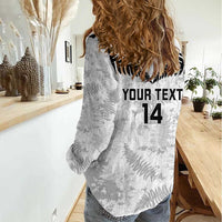 Custom New Zealand Silver Fern Football Women Casual Shirt Go Aotearoa Grunge White - Polynesian Pride