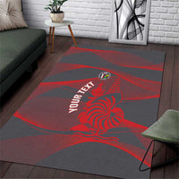 Custom New Caledonia Football Area Rug Allez Les Cagous Grey Version - Polynesian Pride