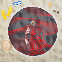 Custom New Caledonia Football Beach Blanket Allez Les Cagous Grey Version - Polynesian Pride