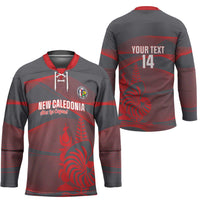 Custom New Caledonia Football Hockey Jersey Allez Les Cagous Grey Version LT14 - Polynesian Pride