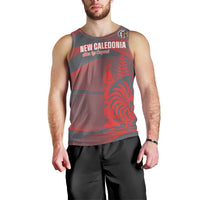 Custom New Caledonia Football Men Tank Top Allez Les Cagous Grey Version - Polynesian Pride