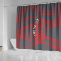 Custom New Caledonia Football Shower Curtain Allez Les Cagous Grey Version - Polynesian Pride