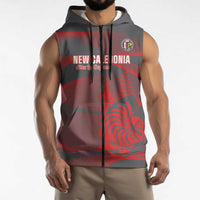 Custom New Caledonia Football Sleeveless Zip Hoodie Allez Les Cagous Grey Version LT14 - Polynesian Pride