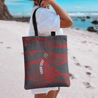 Custom New Caledonia Football Tote Bag Allez Les Cagous Grey Version - Polynesian Pride