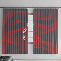 Custom New Caledonia Football Window Curtain Allez Les Cagous Grey Version - Polynesian Pride