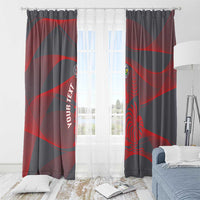 Custom New Caledonia Football Window Curtain Allez Les Cagous Grey Version - Polynesian Pride