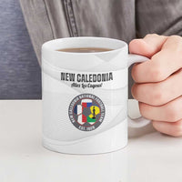 Custom New Caledonia Football Ceramic Mug Allez Les Cagous White Version LT14 - Polynesian Pride