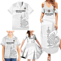 Custom New Caledonia Football Family Matching Summer Maxi Dress and Hawaiian Shirt Allez Les Cagous White Version - Polynesian Pride