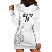 Custom New Caledonia Football Hoodie Dress Allez Les Cagous White Version - Polynesian Pride