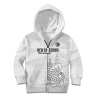 Custom New Caledonia Football Kid Hoodie Allez Les Cagous White Version - Polynesian Pride